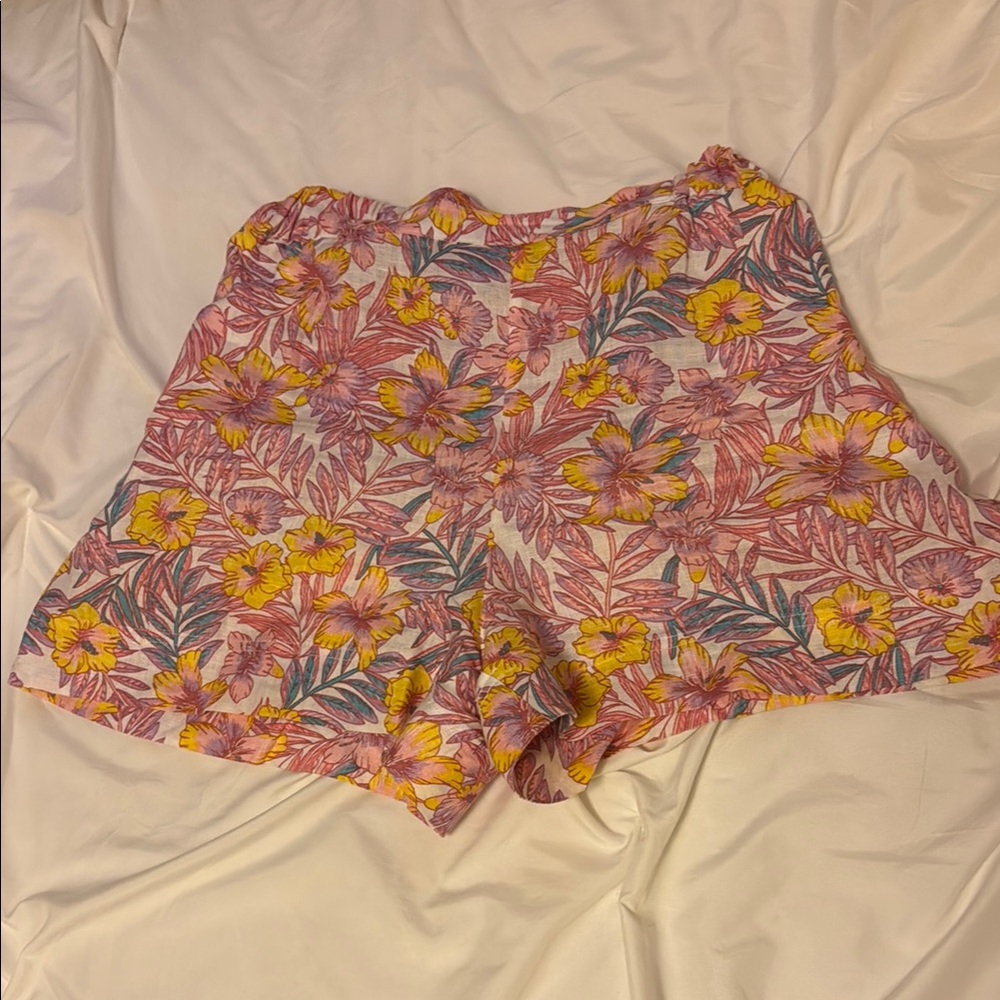 Draper James 100% Linen Floral Shirt XS